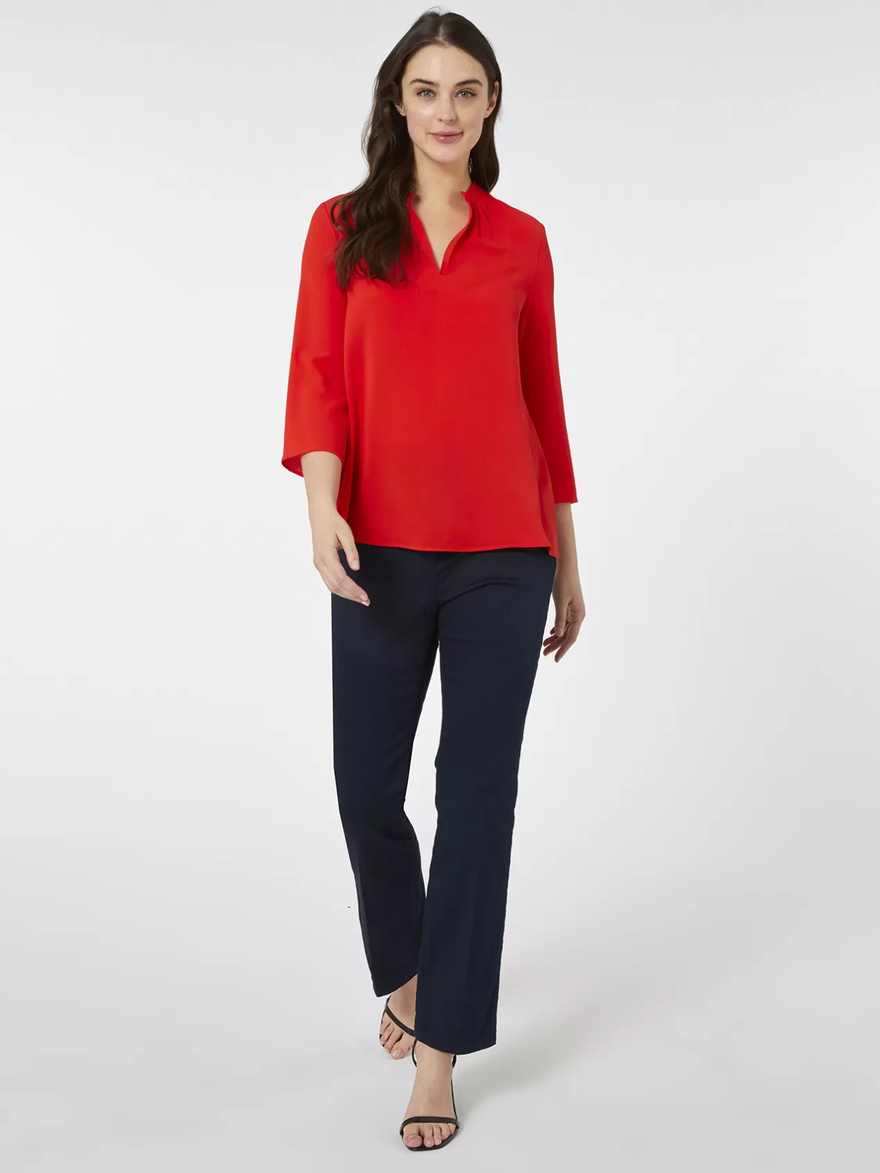 Shop Elena Mirò Blouse Evasee A Manches Trois-Quarts Rouge