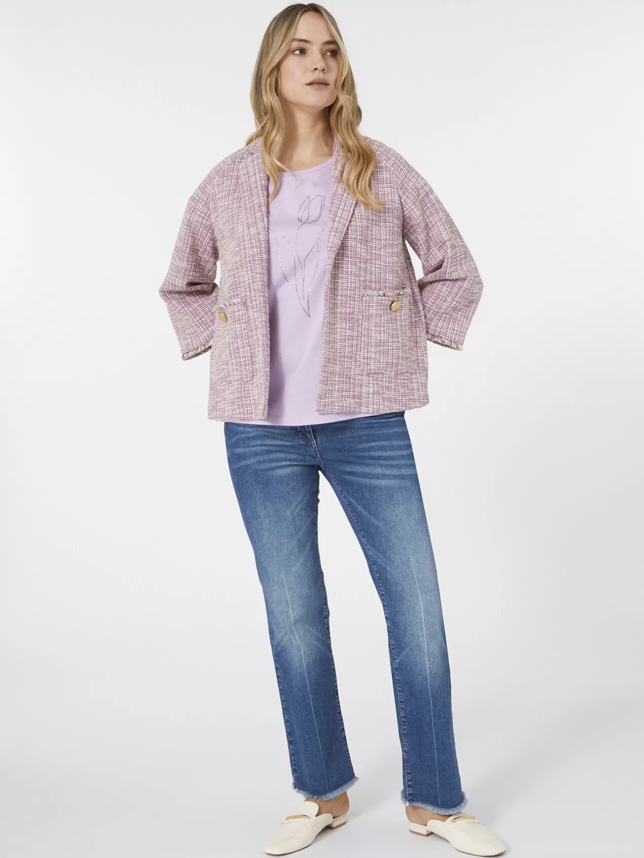 Best Sale Elena Mirò Jean Kick Flare Imitation Vintage Light - Blue
