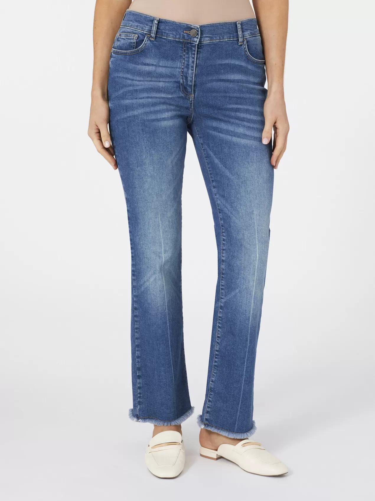 Best Sale Elena Mirò Jean Kick Flare Imitation Vintage Light - Blue