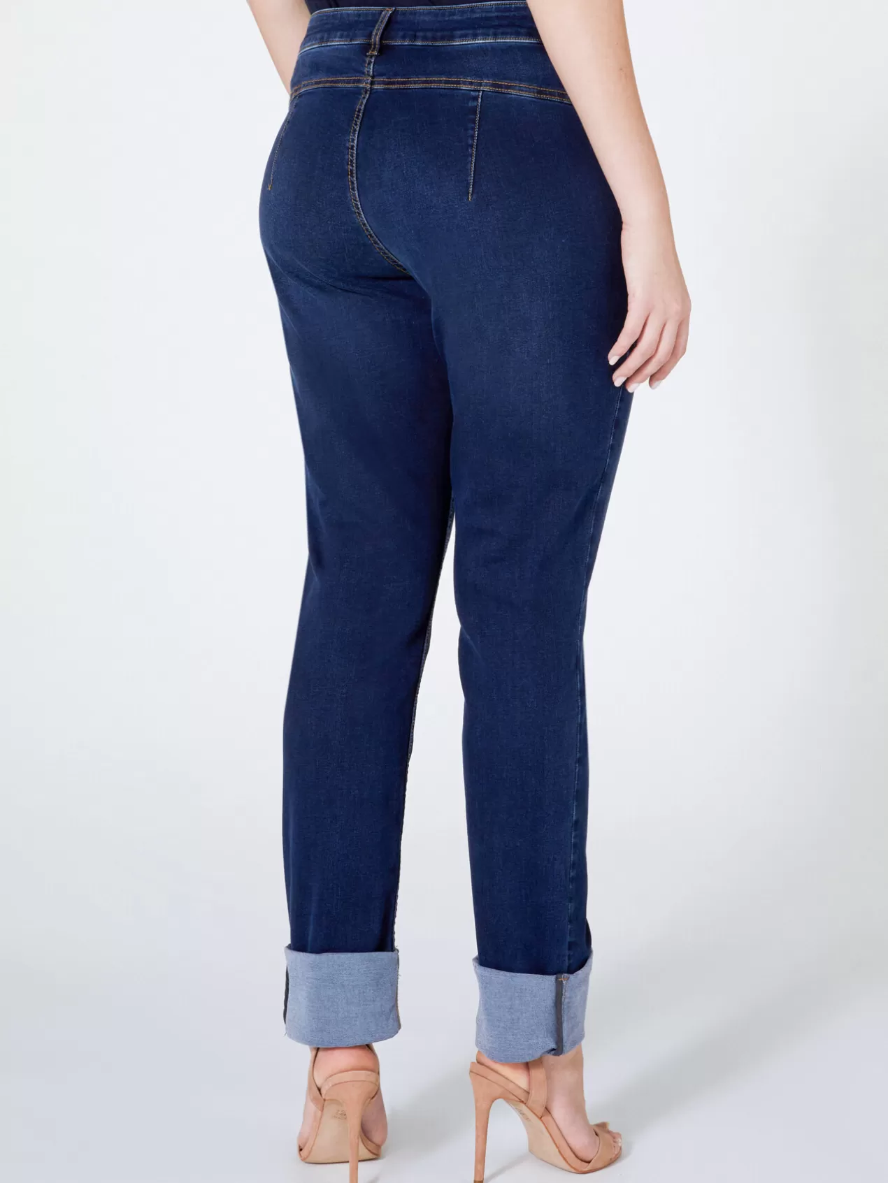 Hot Elena Mirò Jean Skinny Avec Revers Bleu