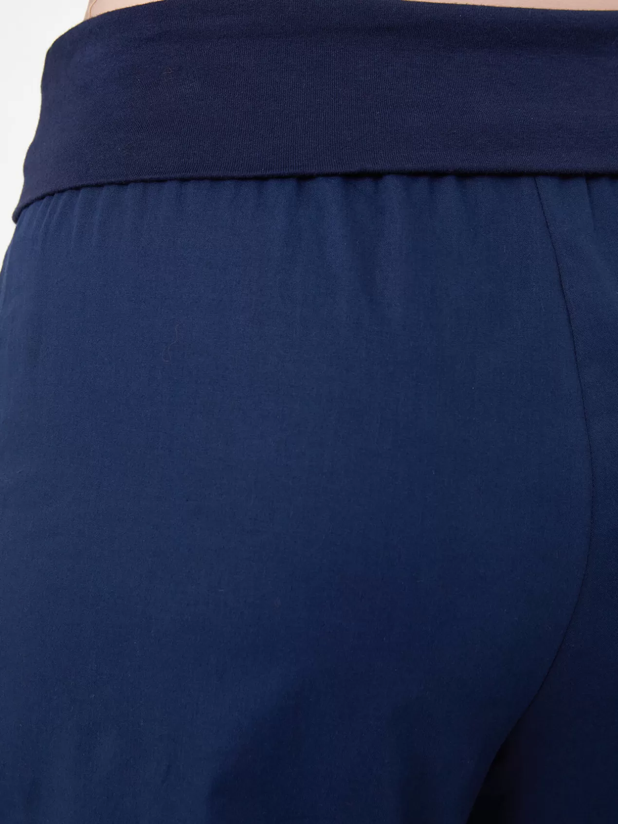 Clearance Elena Mirò Pantalon Cropped Avec Bord A La Taille Bleu