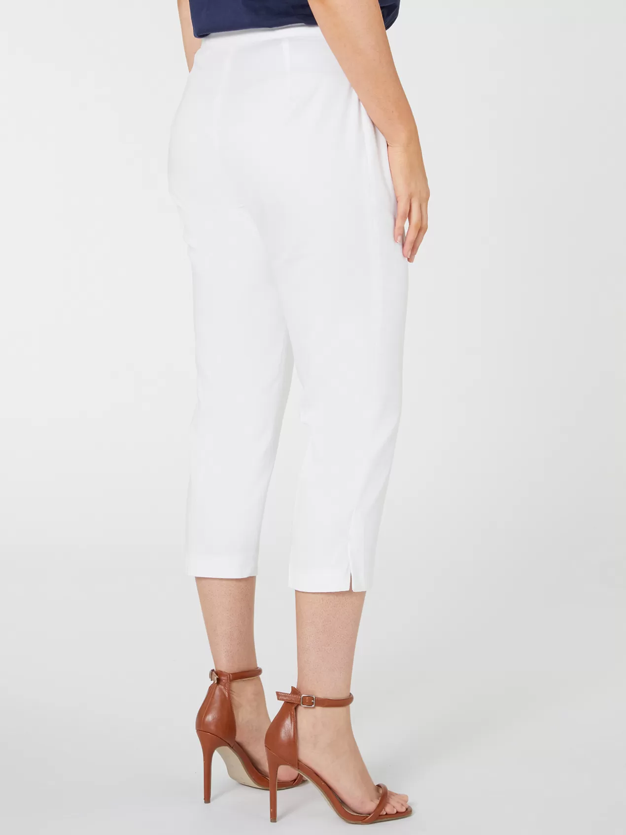 Cheap Elena Mirò Pantalon Cropped Slim Blanc