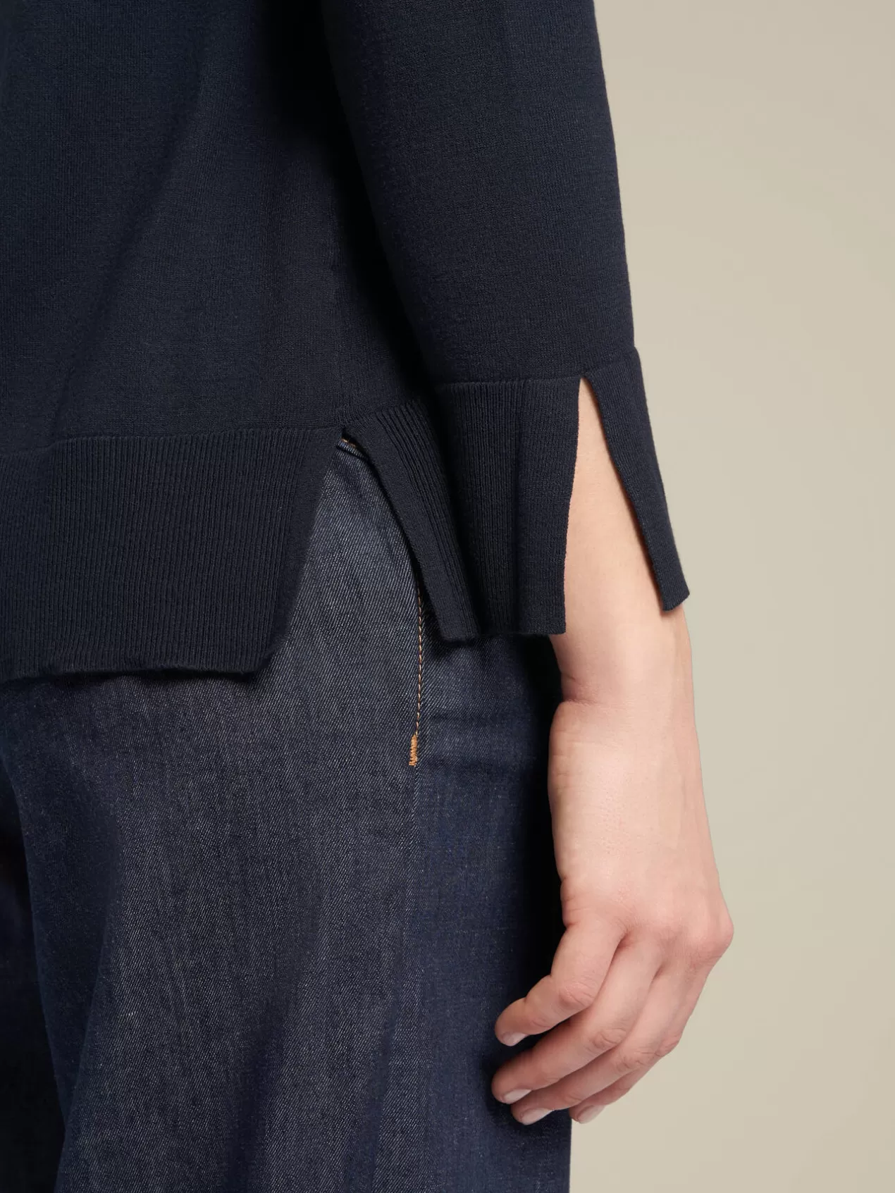 Clearance Elena Mirò Pull En Viscose Agreable A Porter Ecovero™ Modele Basic Bleu