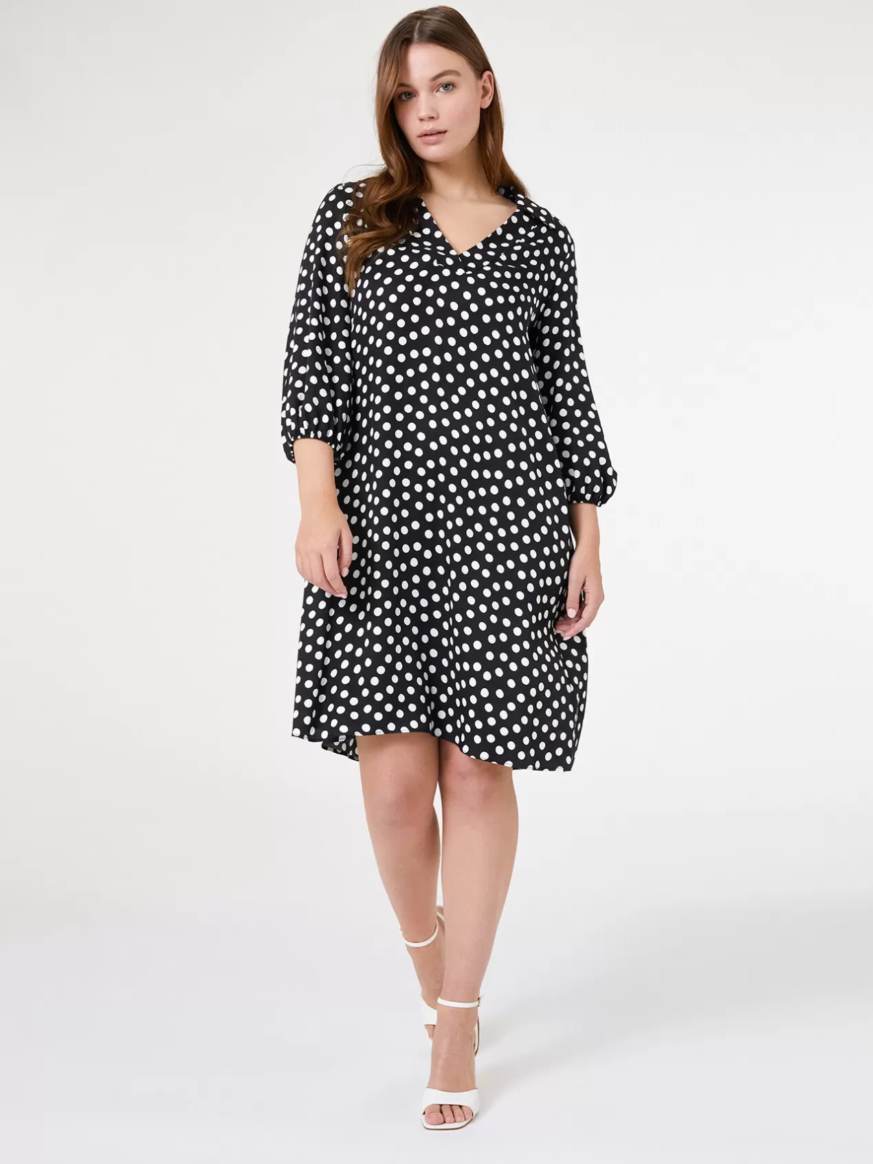 Shop Elena Mirò Robe A Pois Noir