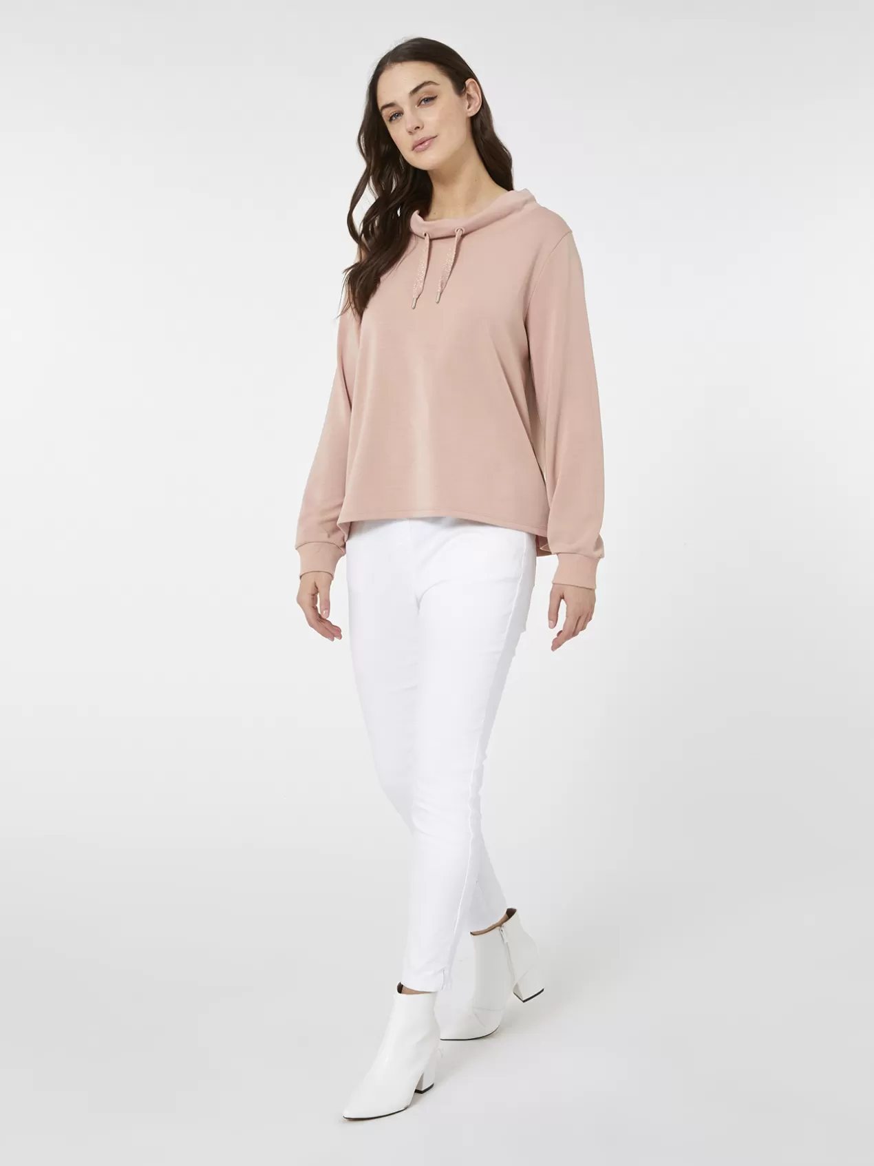 Sale Elena Mirò Sweat-Shirt Avec Bordure Et Cordon De Serrage Rose