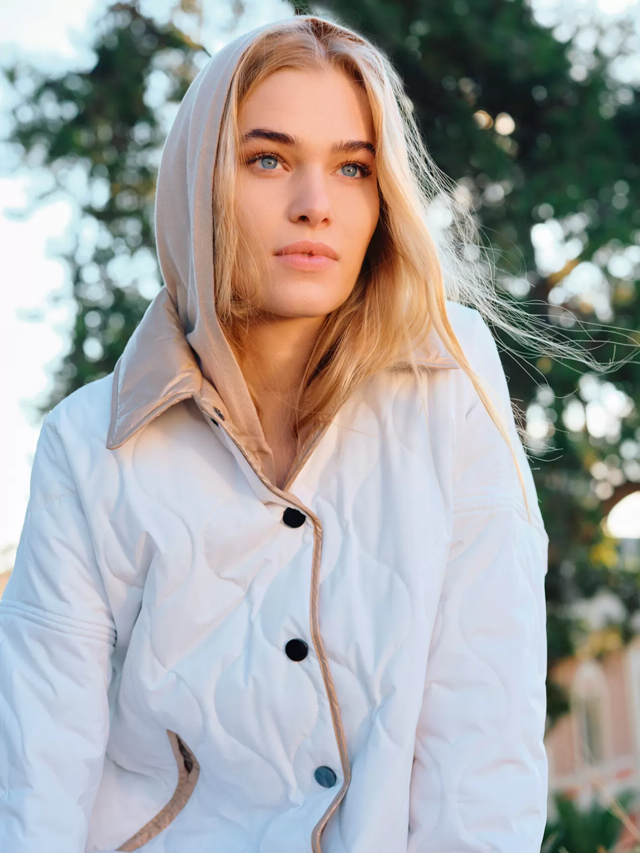 Flash Sale Elena Mirò Veste Bicolore Matelassee En Nylon Recycle Blanc
